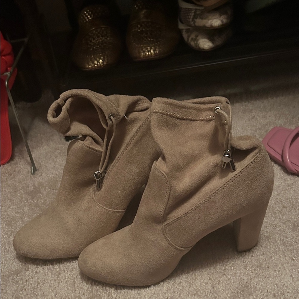 Express Taupe Ankle Booties